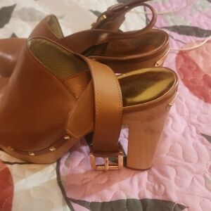 MICHAEL Michael Kors Tan Leather Mules